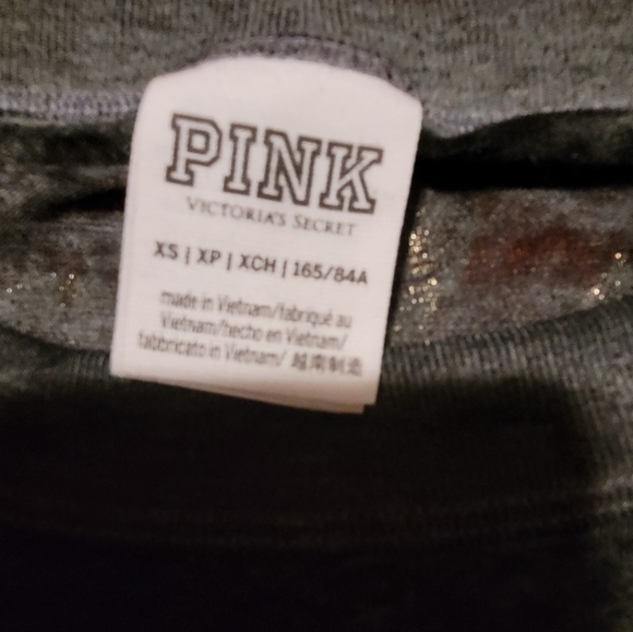 EUC PINK Victoria's Secret Womens Acid Washed Gray Tee Love Size Extra Small - Picture 9 of 11